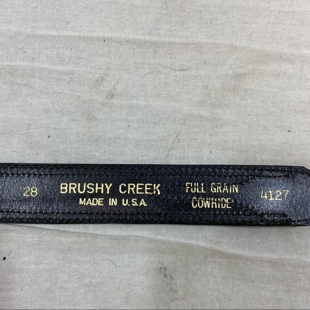 NWOT Brushy Creek Serape Black Leather Belt 28‎